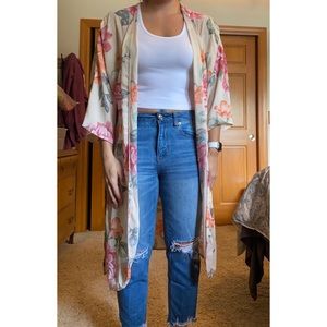 Floral chiffon overlay
